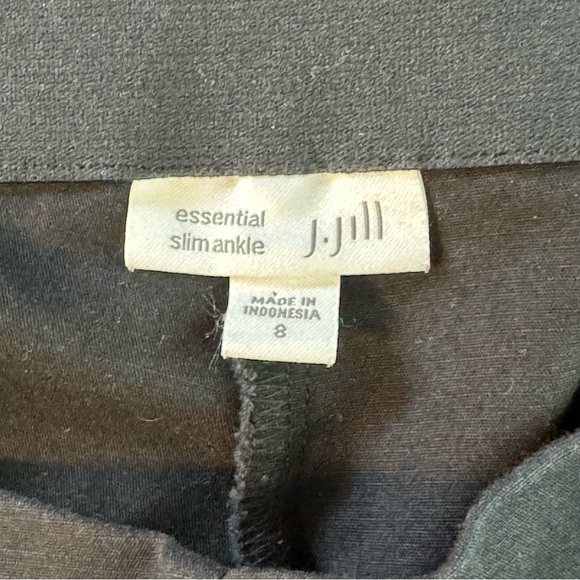 J Jill Size 8 Black Cotton/Rayon/Spandex Pull On Essential Ankle Pants w Pockets - Picture 5 of 7
